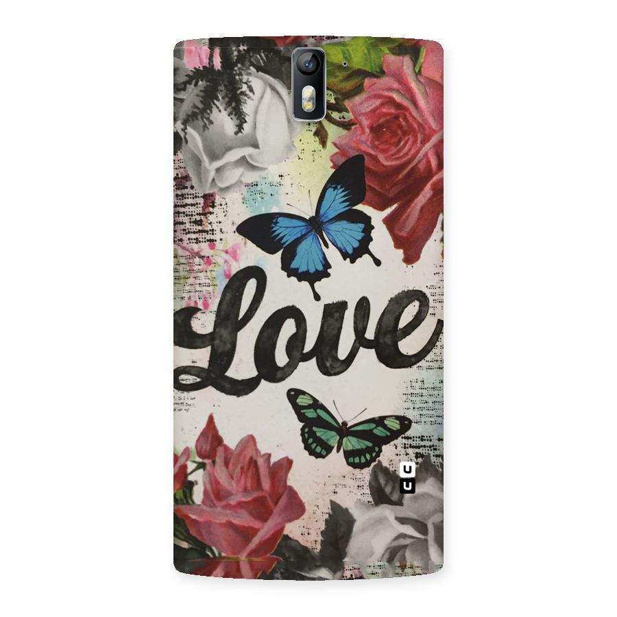 Lovely Butterfly Love Back Case for One Plus One