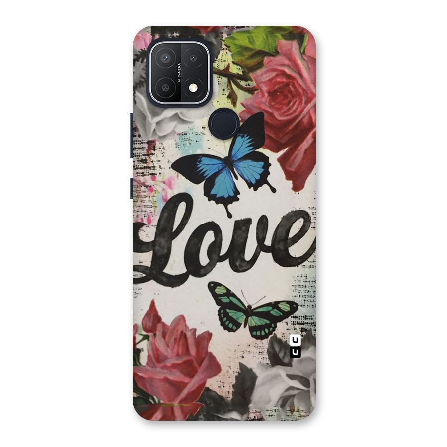 Lovely Butterfly Love Back Case for Oppo A15