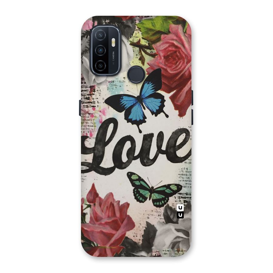 Lovely Butterfly Love Back Case for Oppo A32