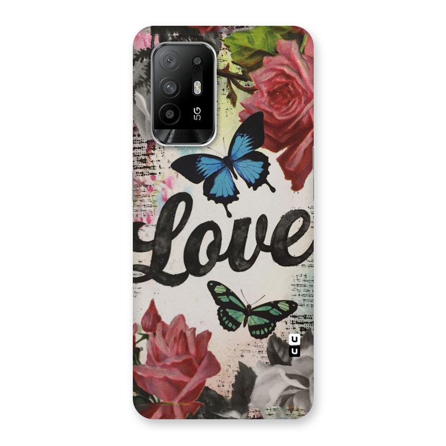 Lovely Butterfly Love Back Case for Oppo F19 Pro Plus 5G