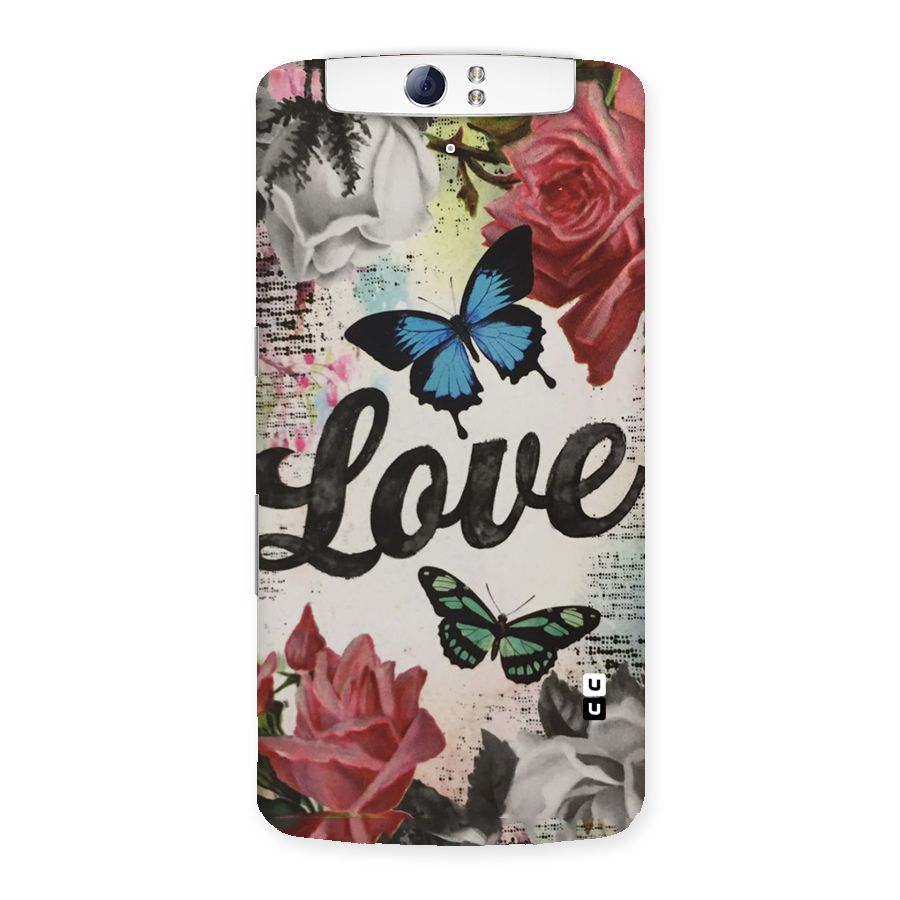 Lovely Butterfly Love Back Case for Oppo N1