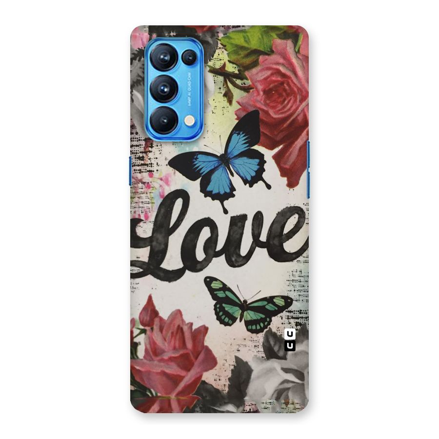 Lovely Butterfly Love Back Case for Oppo Reno5 Pro 5G