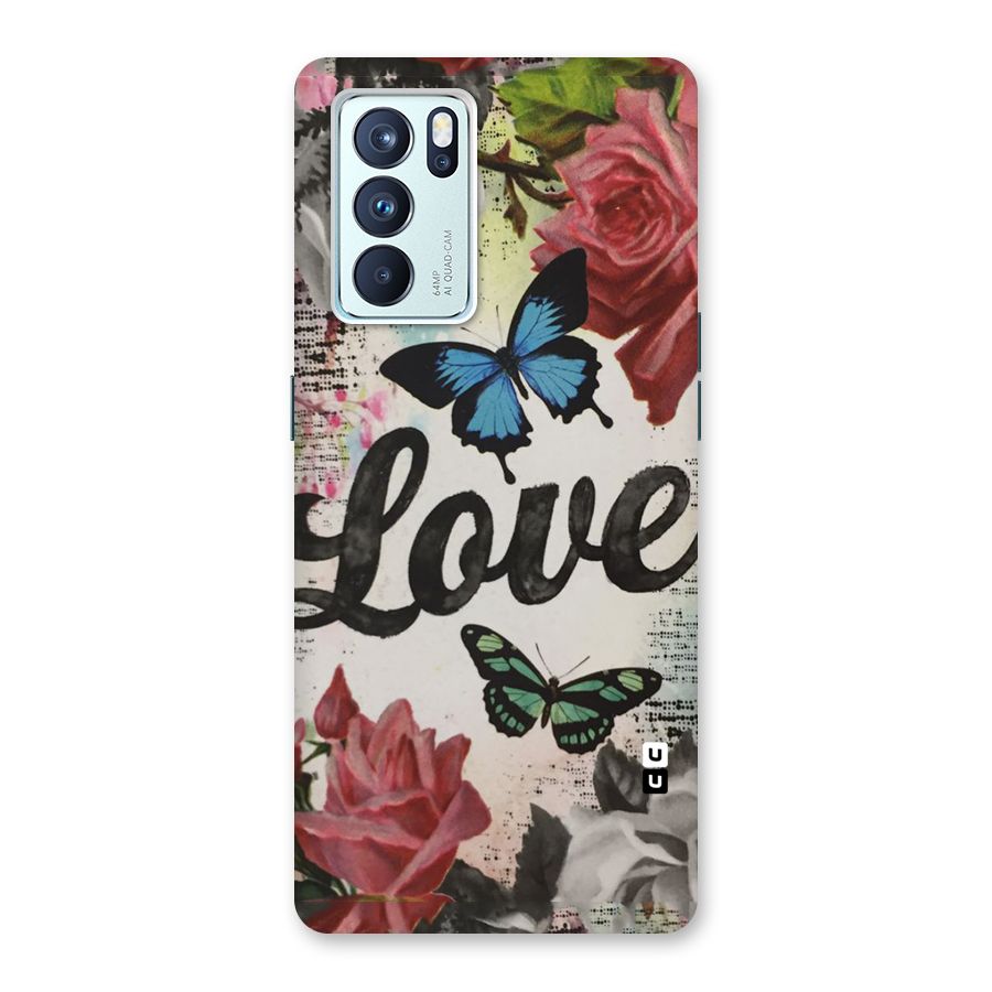 Lovely Butterfly Love Back Case for Oppo Reno6 Pro 5G