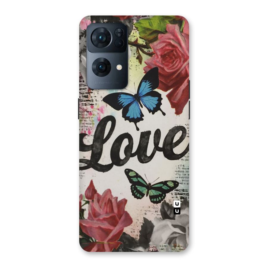 Lovely Butterfly Love Back Case for Oppo Reno7 Pro 5G