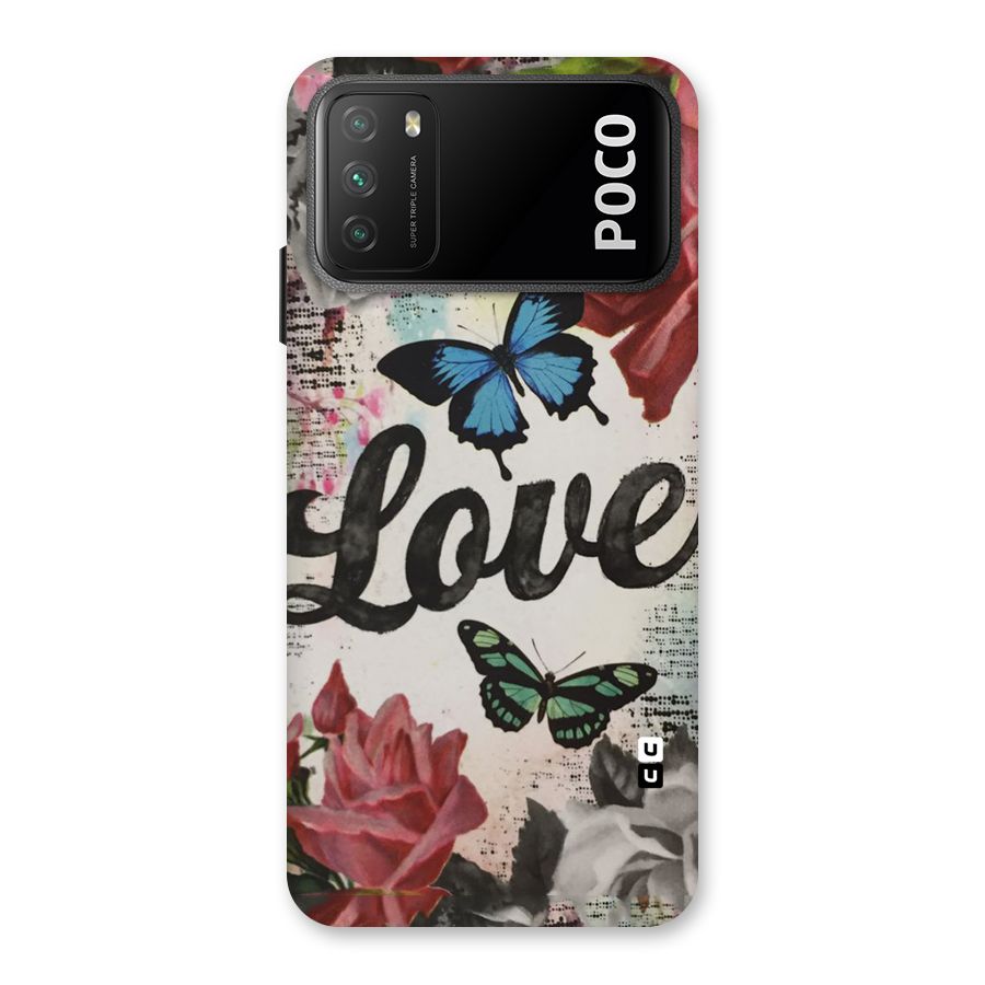 Lovely Butterfly Love Back Case for Poco M3