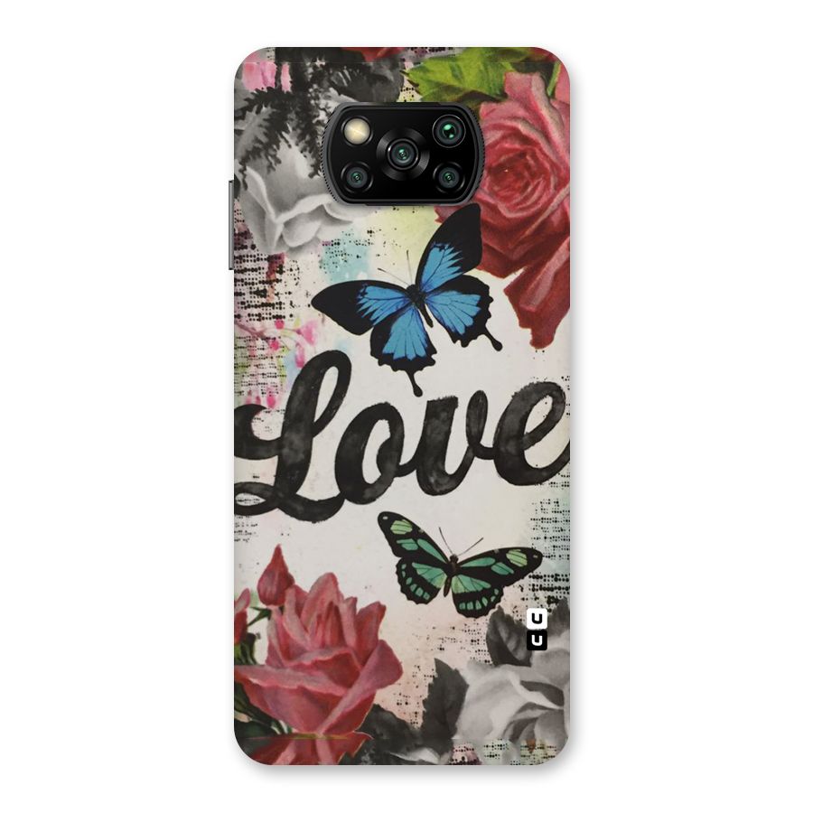 Lovely Butterfly Love Back Case for Poco X3