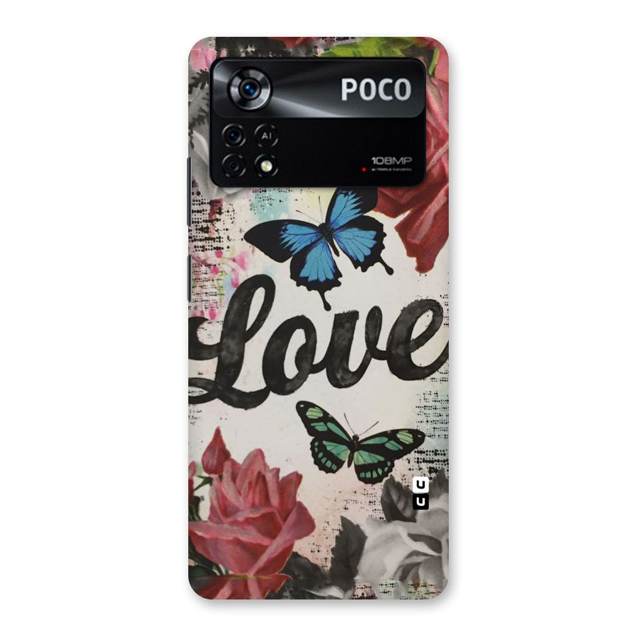 Lovely Butterfly Love Back Case for Poco X4 Pro 5G