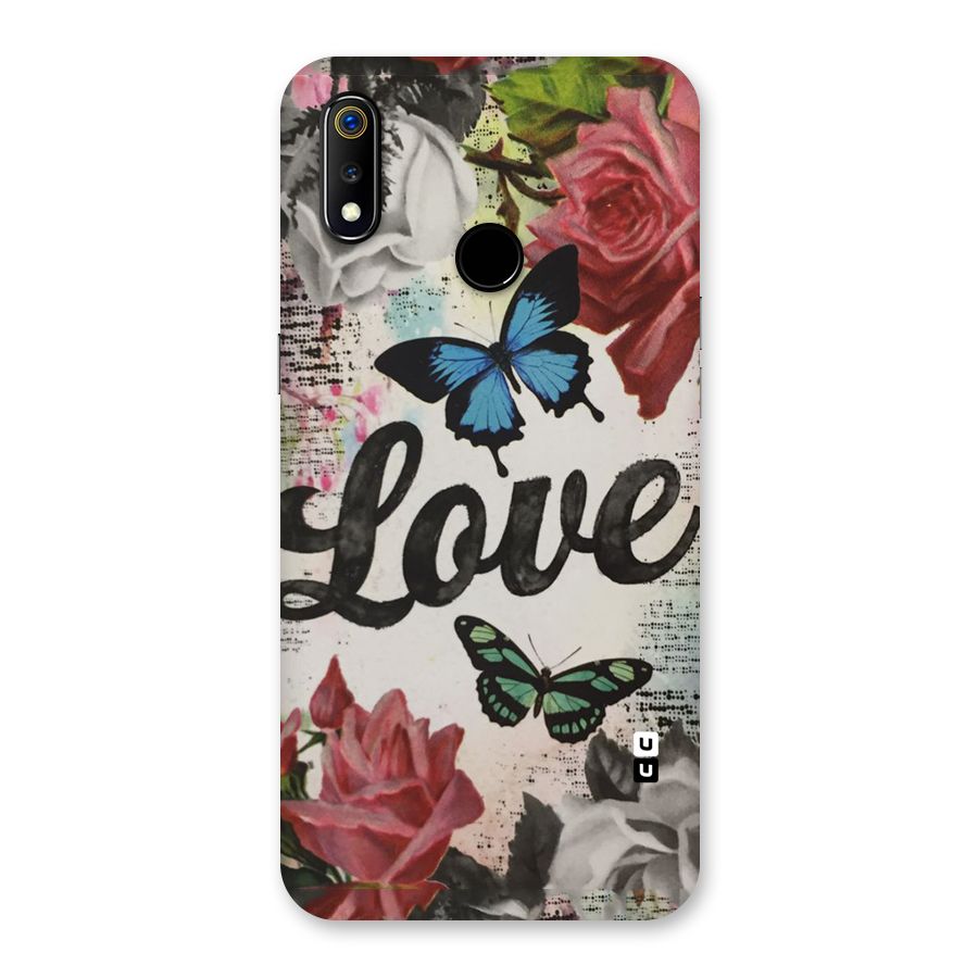 Lovely Butterfly Love Back Case for Realme 3