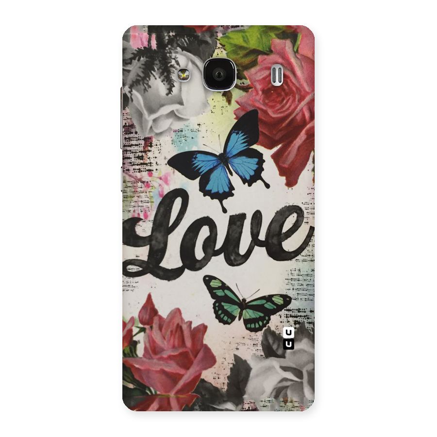 Lovely Butterfly Love Back Case for Redmi 2
