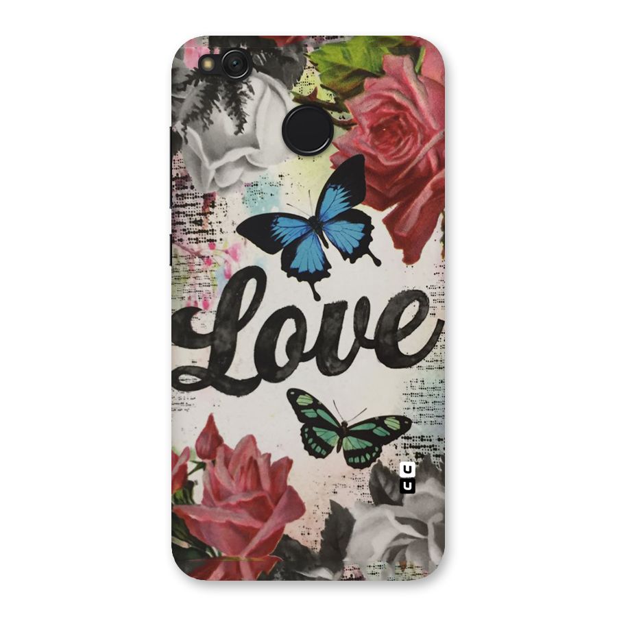 Lovely Butterfly Love Back Case for Redmi 4