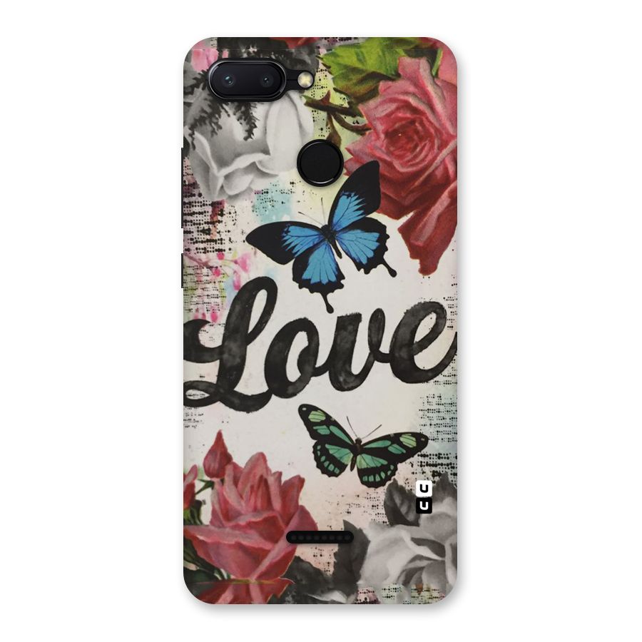 Lovely Butterfly Love Back Case for Redmi 6