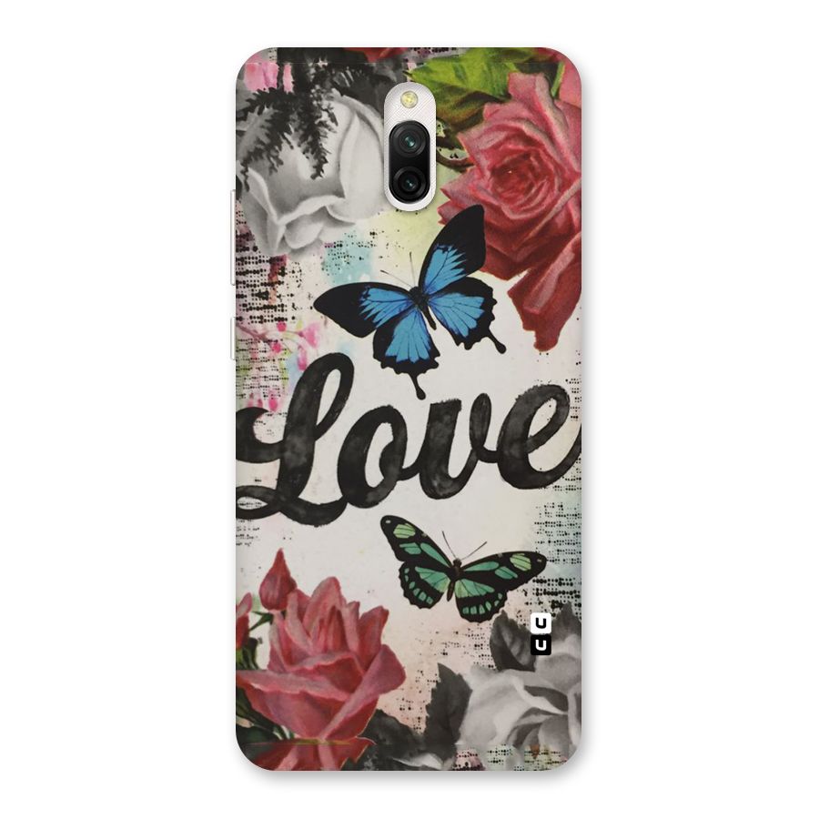 Lovely Butterfly Love Back Case for Redmi 8A Dual