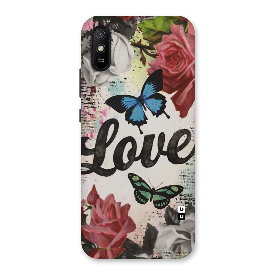 Lovely Butterfly Love Back Case for Redmi 9i