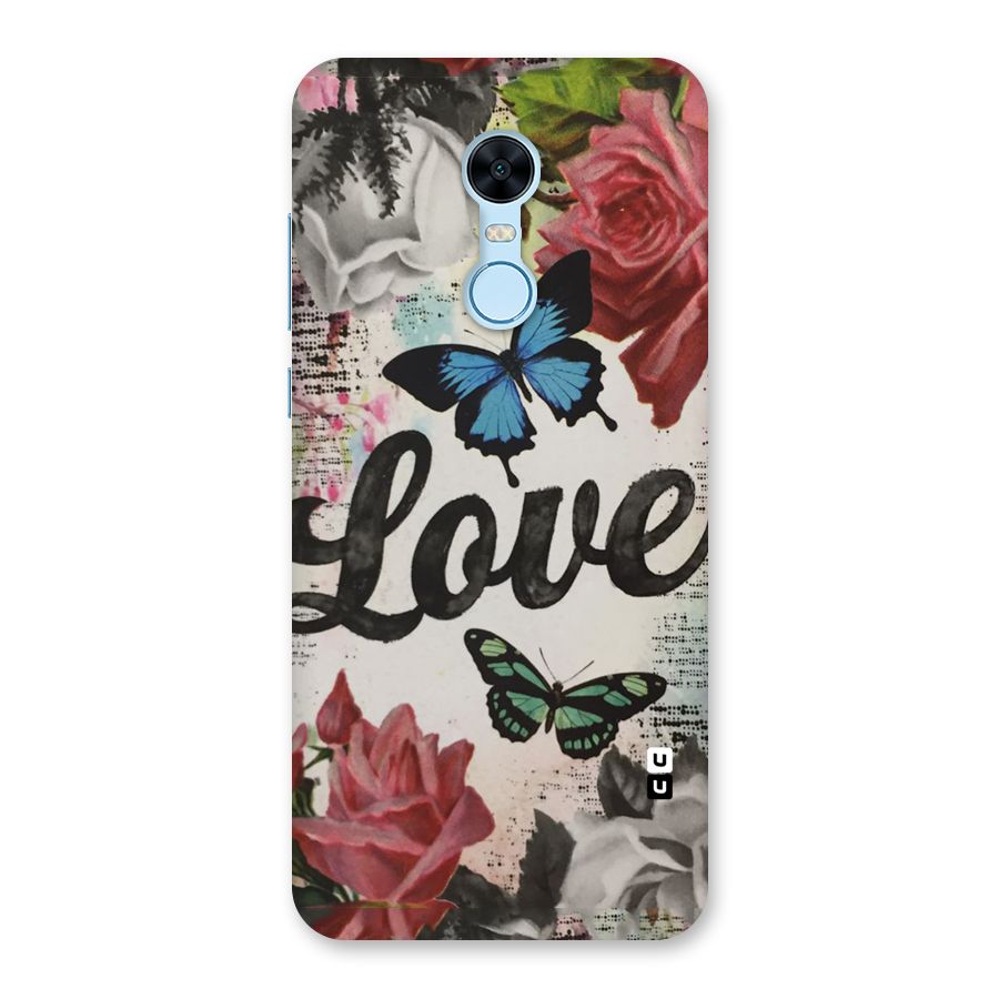 Lovely Butterfly Love Back Case for Redmi Note 5