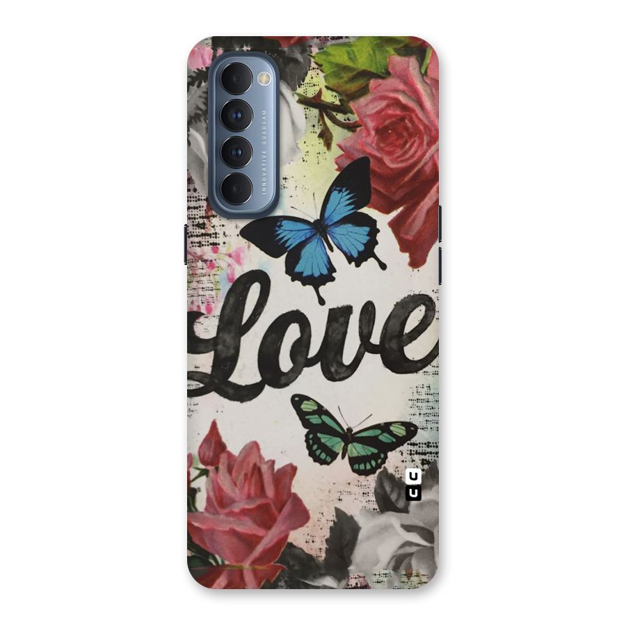 Lovely Butterfly Love Back Case for Reno4 Pro