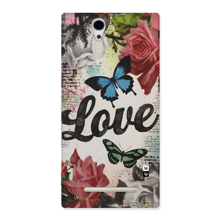 Lovely Butterfly Love Back Case for Sony Xperia C3