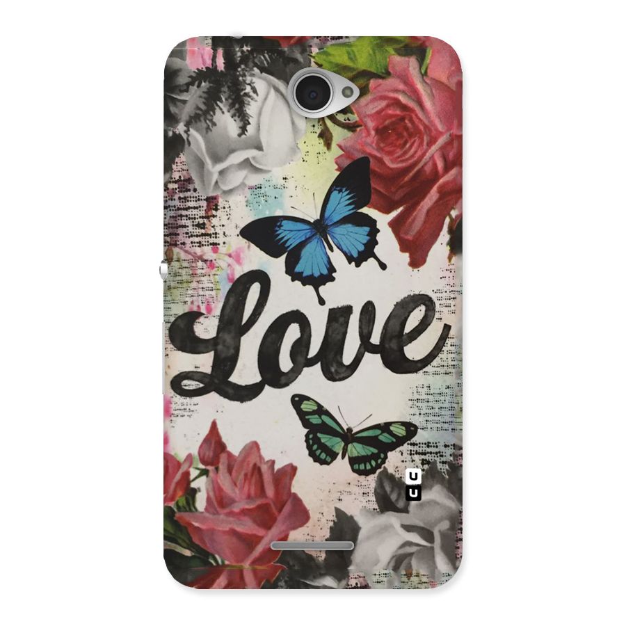 Lovely Butterfly Love Back Case for Sony Xperia E4