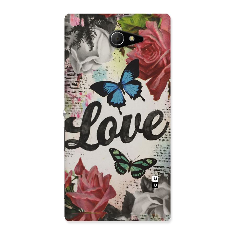 Lovely Butterfly Love Back Case for Sony Xperia M2