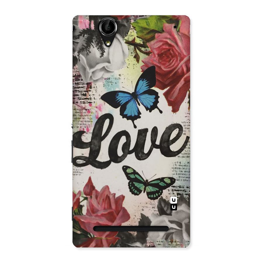 Lovely Butterfly Love Back Case for Sony Xperia T2