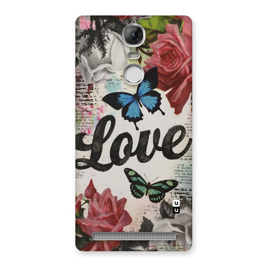 Lovely Butterfly Love Back Case for Vibe K5 Note