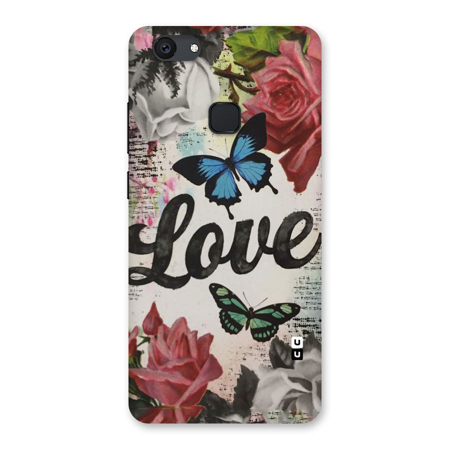 Lovely Butterfly Love Back Case for Vivo V7 Plus