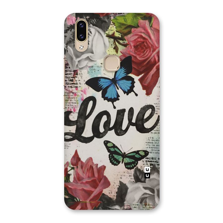 Lovely Butterfly Love Back Case for Vivo V9 Youth