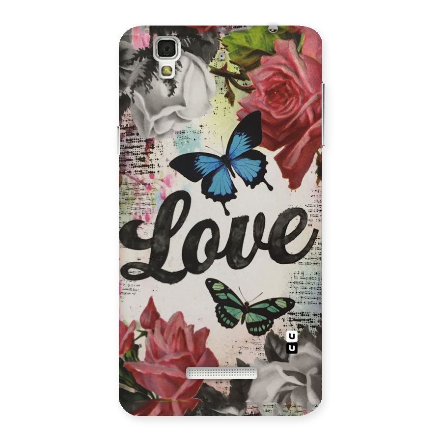 Lovely Butterfly Love Back Case for Yu Yureka