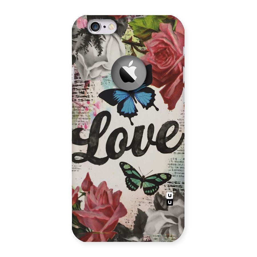 Lovely Butterfly Love Back Case for iPhone 6 Logo Cut