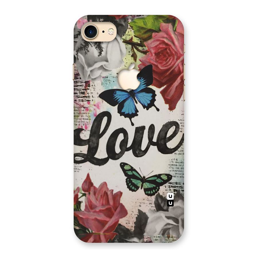 Lovely Butterfly Love Back Case for iPhone 7 Apple Cut