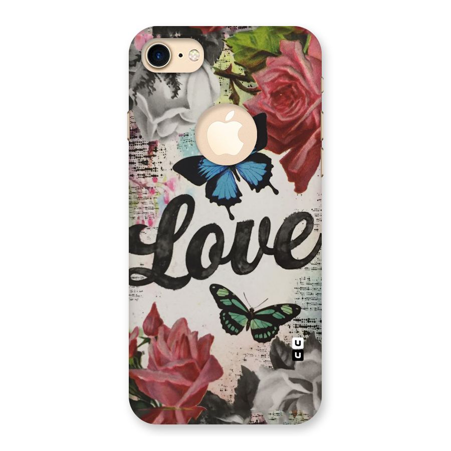 Lovely Butterfly Love Back Case for iPhone 7 Logo Cut
