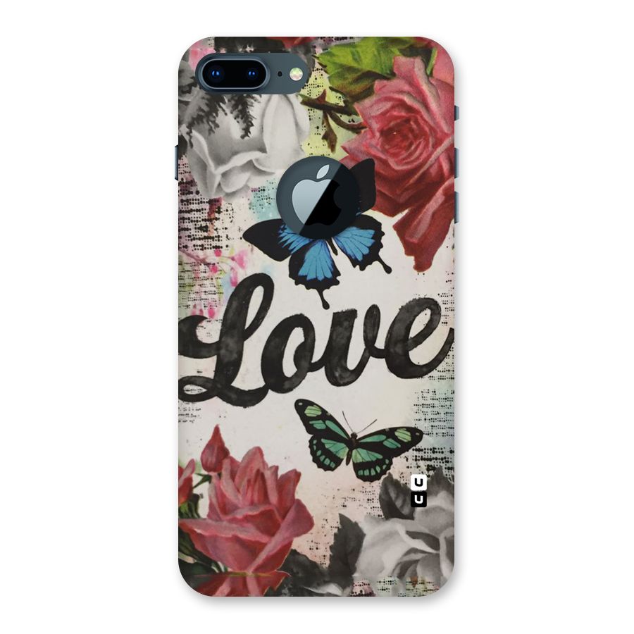 Lovely Butterfly Love Back Case for iPhone 7 Plus Logo Cut