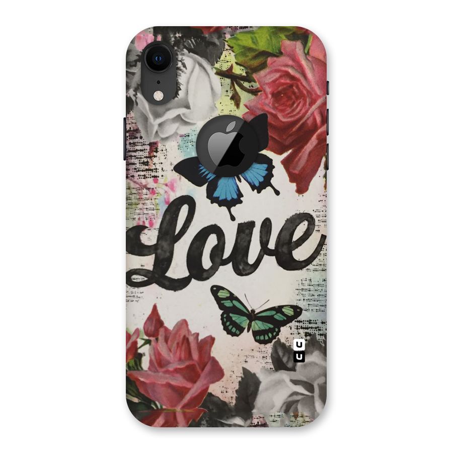 Lovely Butterfly Love Back Case for iPhone XR Logo Cut