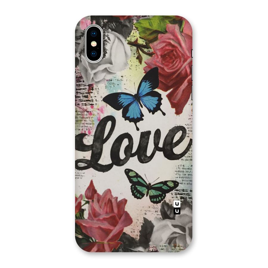 Lovely Butterfly Love Back Case for iPhone XS