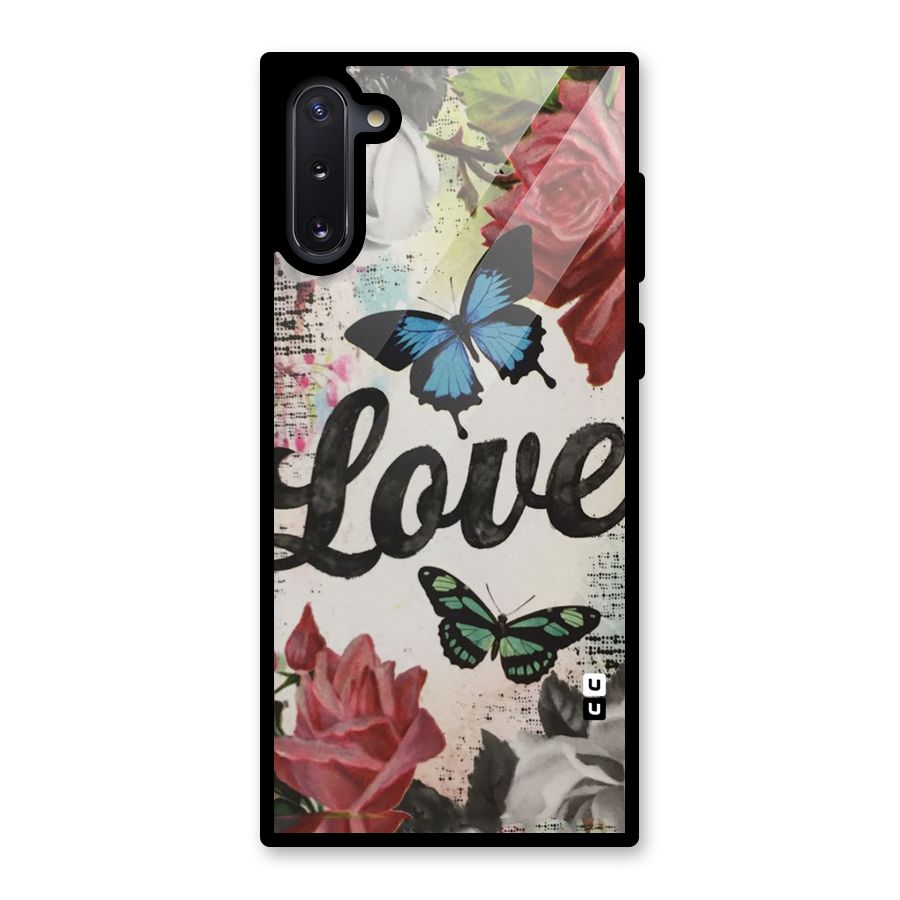 Lovely Butterfly Love Glass Back Case for Galaxy Note 10
