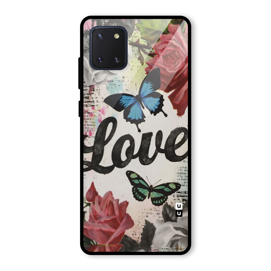 Lovely Butterfly Love Glass Back Case for Galaxy Note 10 Lite
