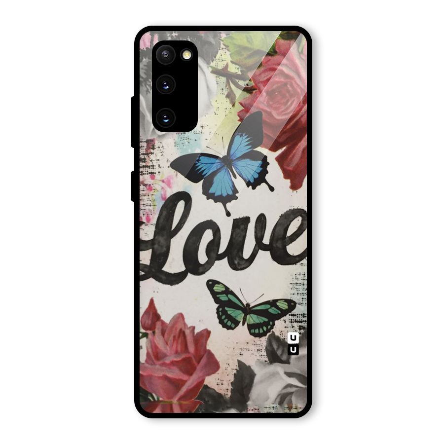 Lovely Butterfly Love Glass Back Case for Galaxy S20 FE 5G