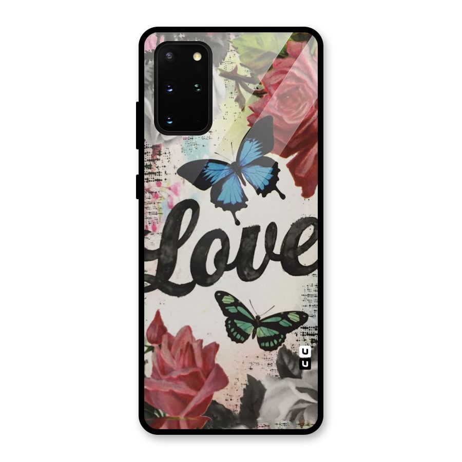 Lovely Butterfly Love Glass Back Case for Galaxy S20 Plus