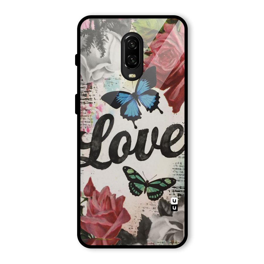 Lovely Butterfly Love Glass Back Case for OnePlus 6T
