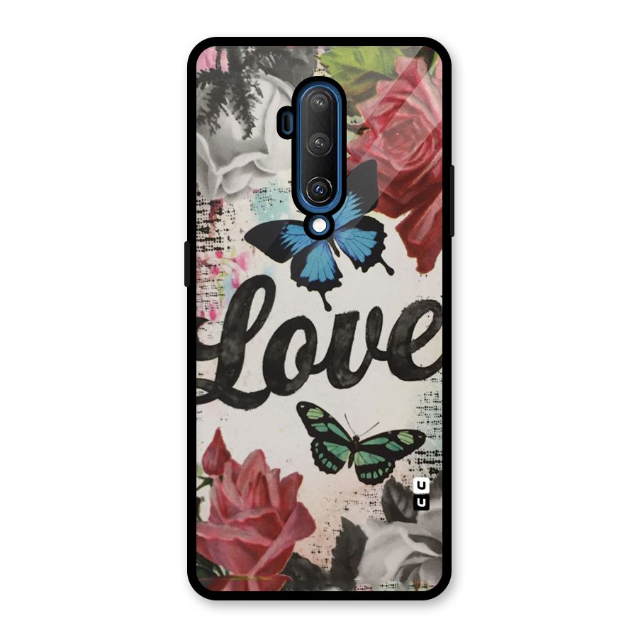 Lovely Butterfly Love Glass Back Case for OnePlus 7T Pro
