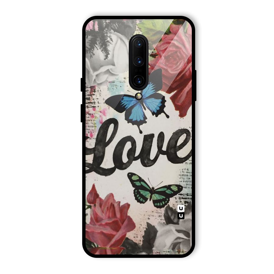 Lovely Butterfly Love Glass Back Case for OnePlus 7 Pro