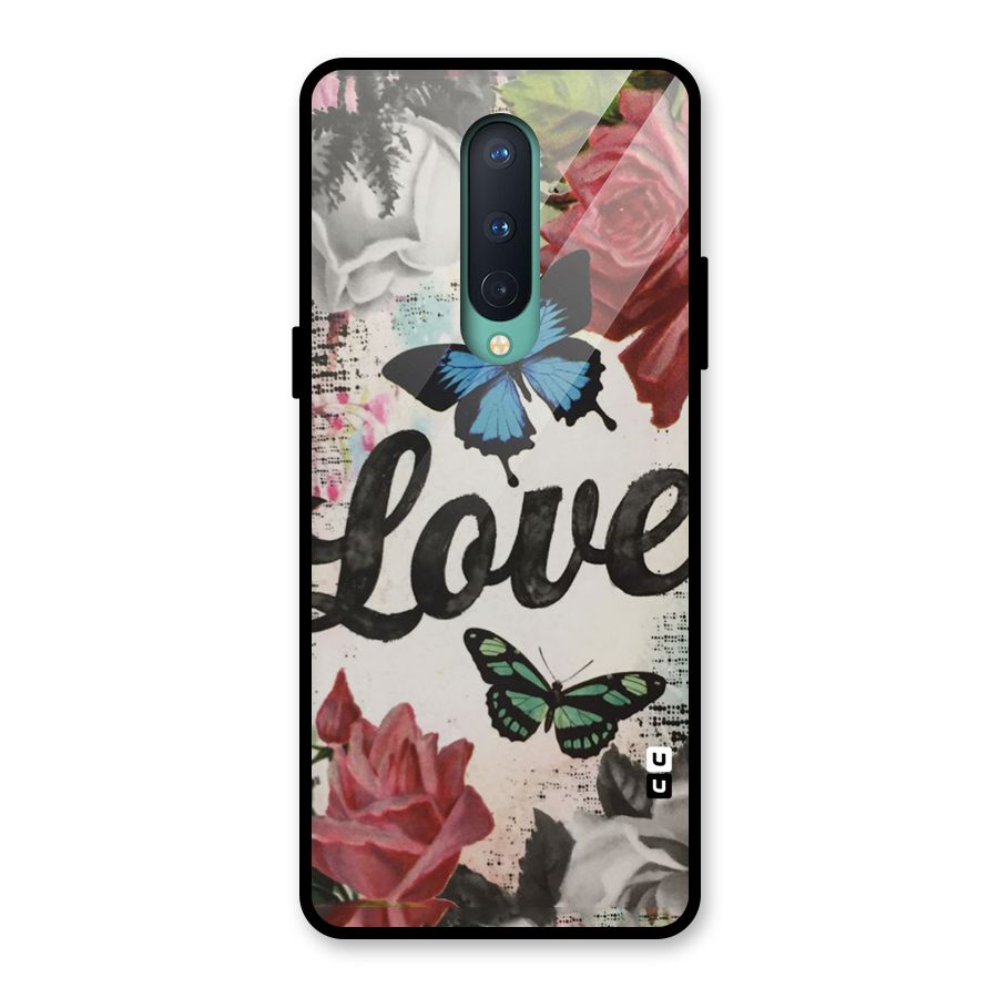 Lovely Butterfly Love Glass Back Case for OnePlus 8