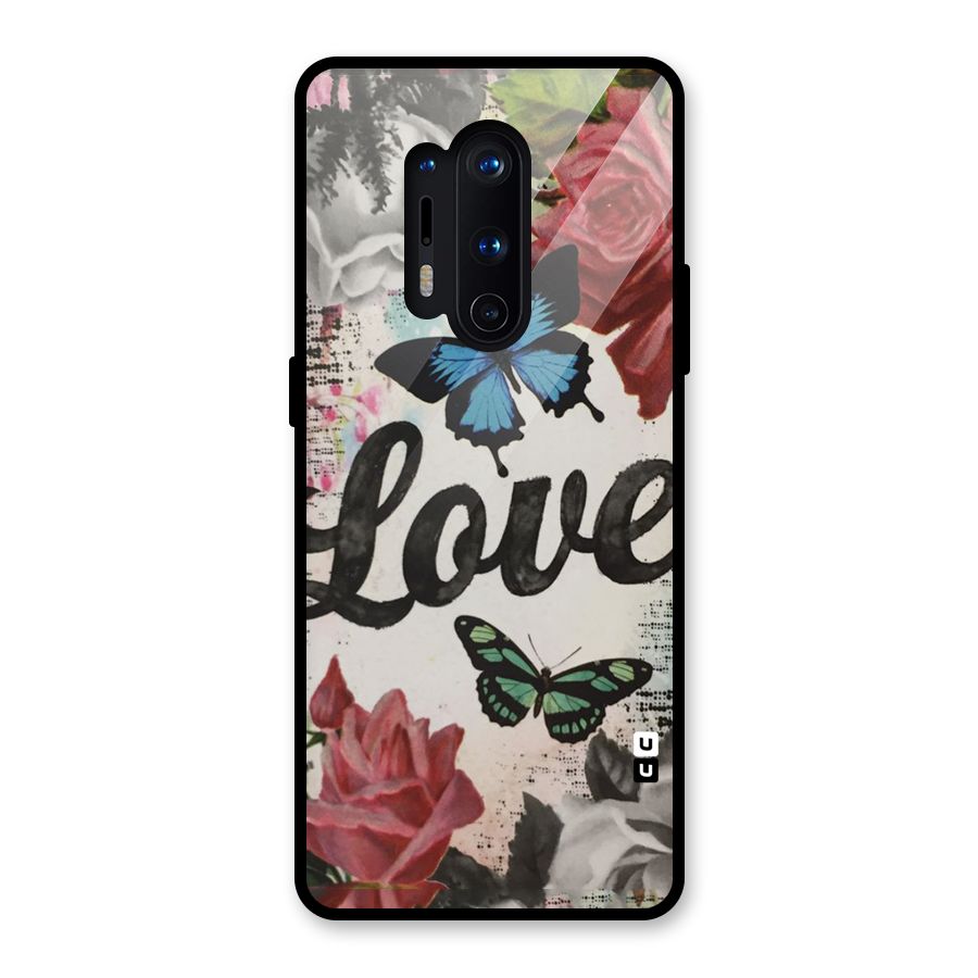 Lovely Butterfly Love Glass Back Case for OnePlus 8 Pro