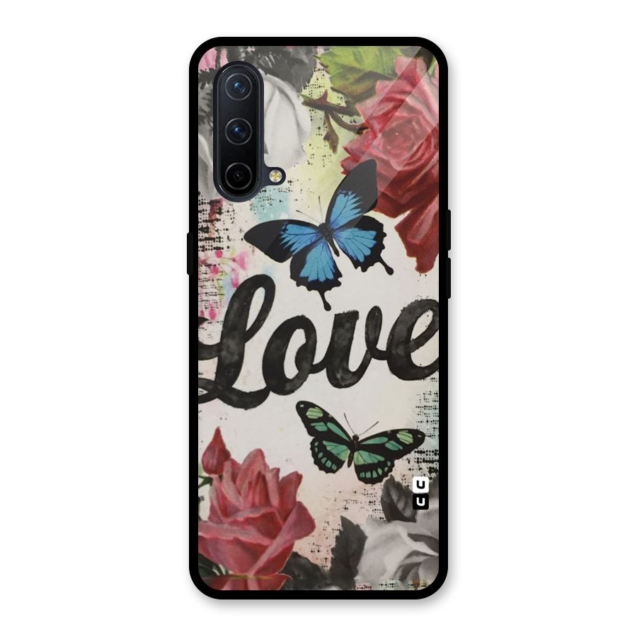 Lovely Butterfly Love Glass Back Case for OnePlus Nord CE 5G