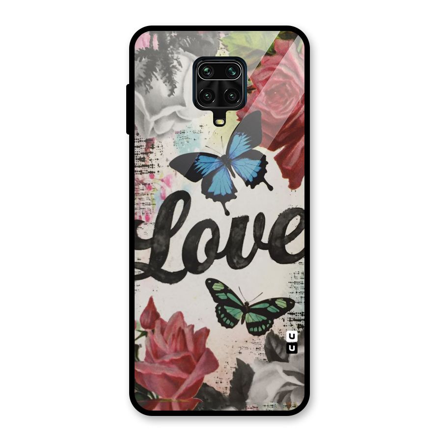 Lovely Butterfly Love Glass Back Case for Poco M2 Pro