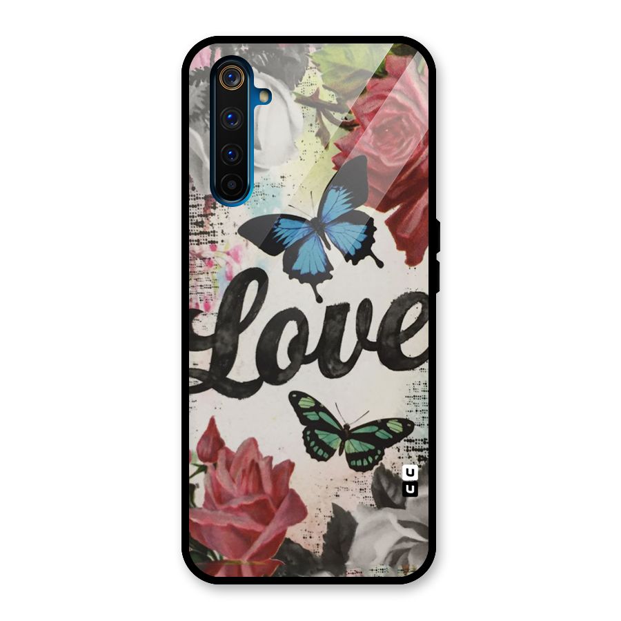 Lovely Butterfly Love Glass Back Case for Realme 6 Pro