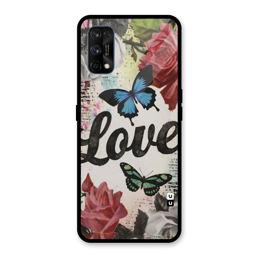 Lovely Butterfly Love Glass Back Case for Realme 7 Pro