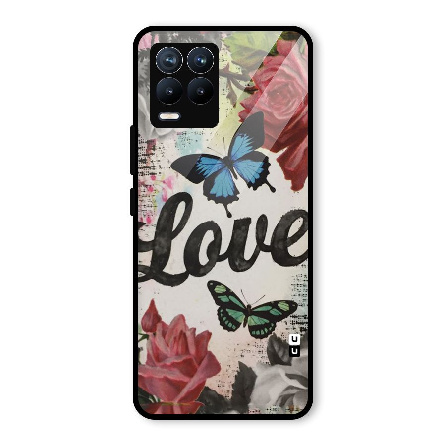 Lovely Butterfly Love Glass Back Case for Realme 8 Pro