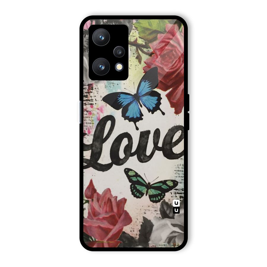 Lovely Butterfly Love Glass Back Case for Realme 9 Pro 5G
