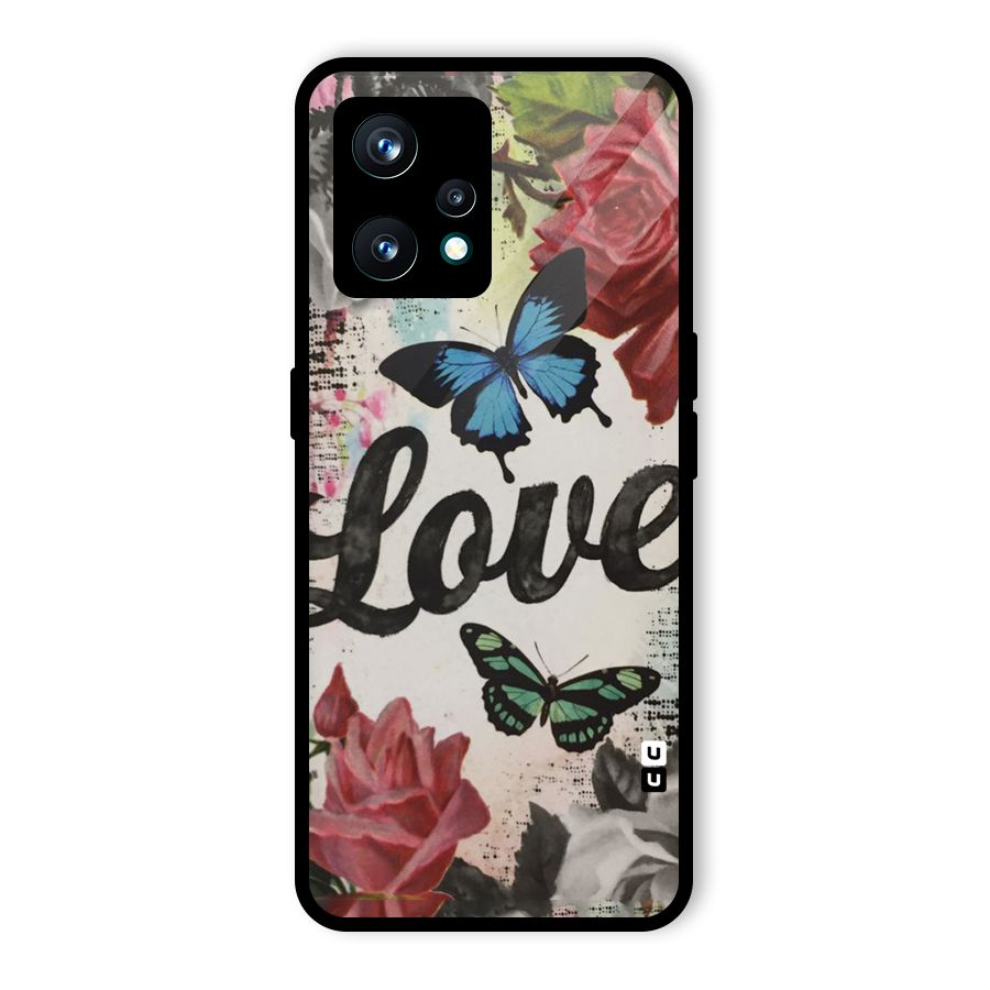Lovely Butterfly Love Glass Back Case for Realme 9 Pro Plus 5G