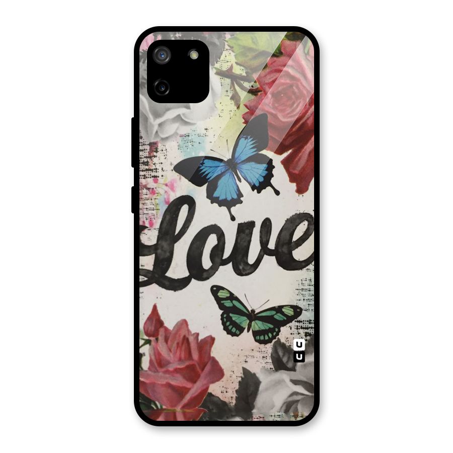 Lovely Butterfly Love Glass Back Case for Realme C11